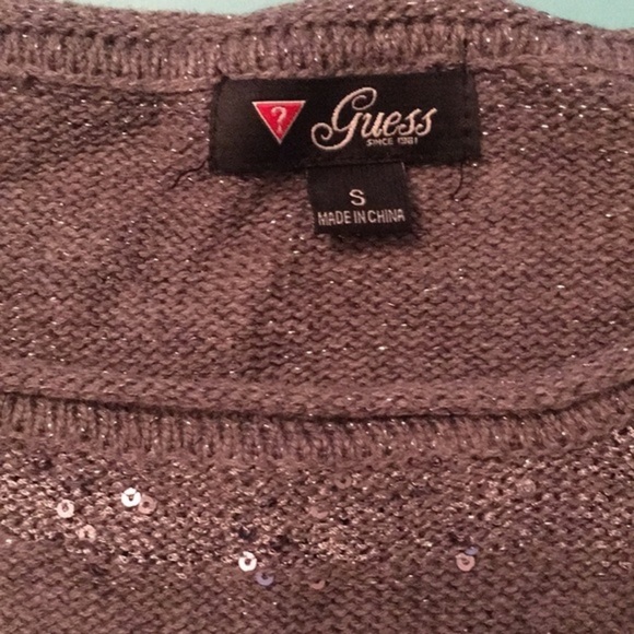 Guess Gray Glitter Sweater Size Small - Picture 2 of 4